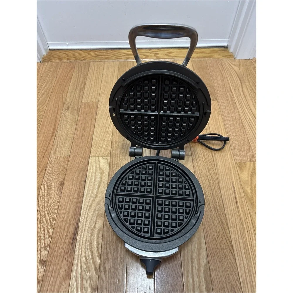 All Clad Waffler 1 Waffle Maker 6071 Stainless Steel Round Iron Tested Working